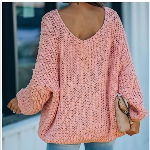 Blush Pink Knotted Sweater - Picture 2 of 3